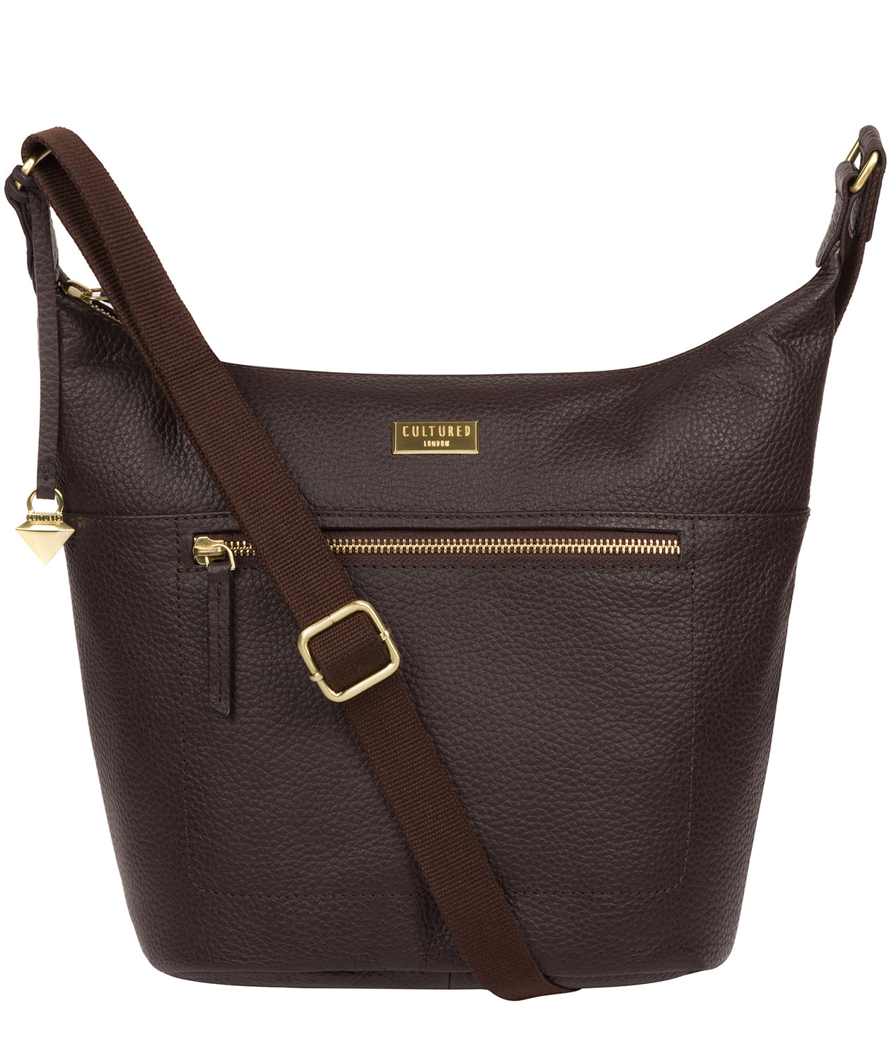 'Paula' Dark Chocolate Leather Cross Body Bag Pure Luxuries London