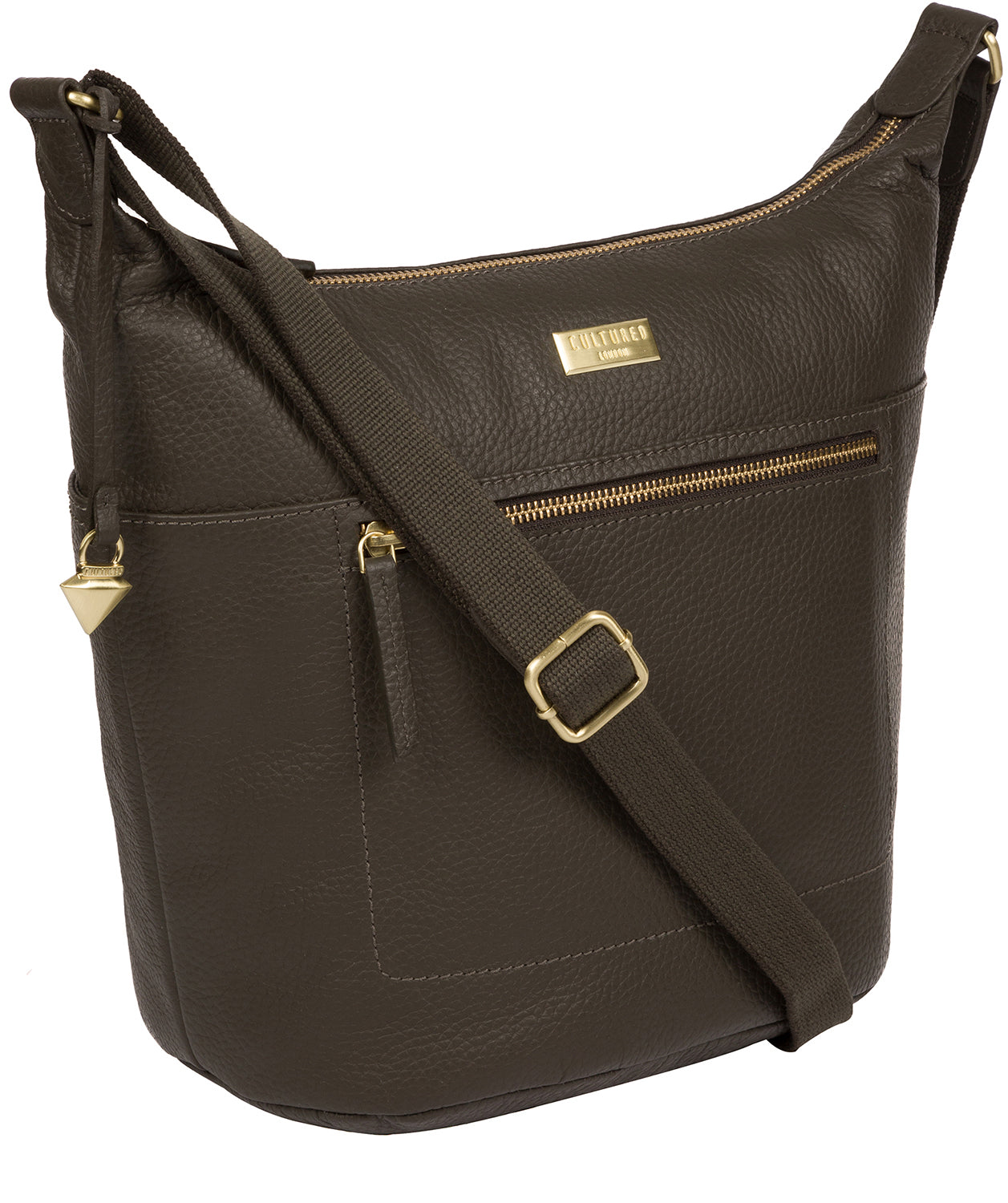 'Paula' Olive Leather Cross Body Bag Pure Luxuries London