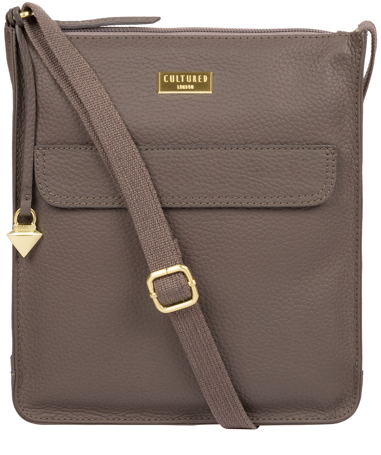 'Beth' Grey Leather Cross Body Bag image 1