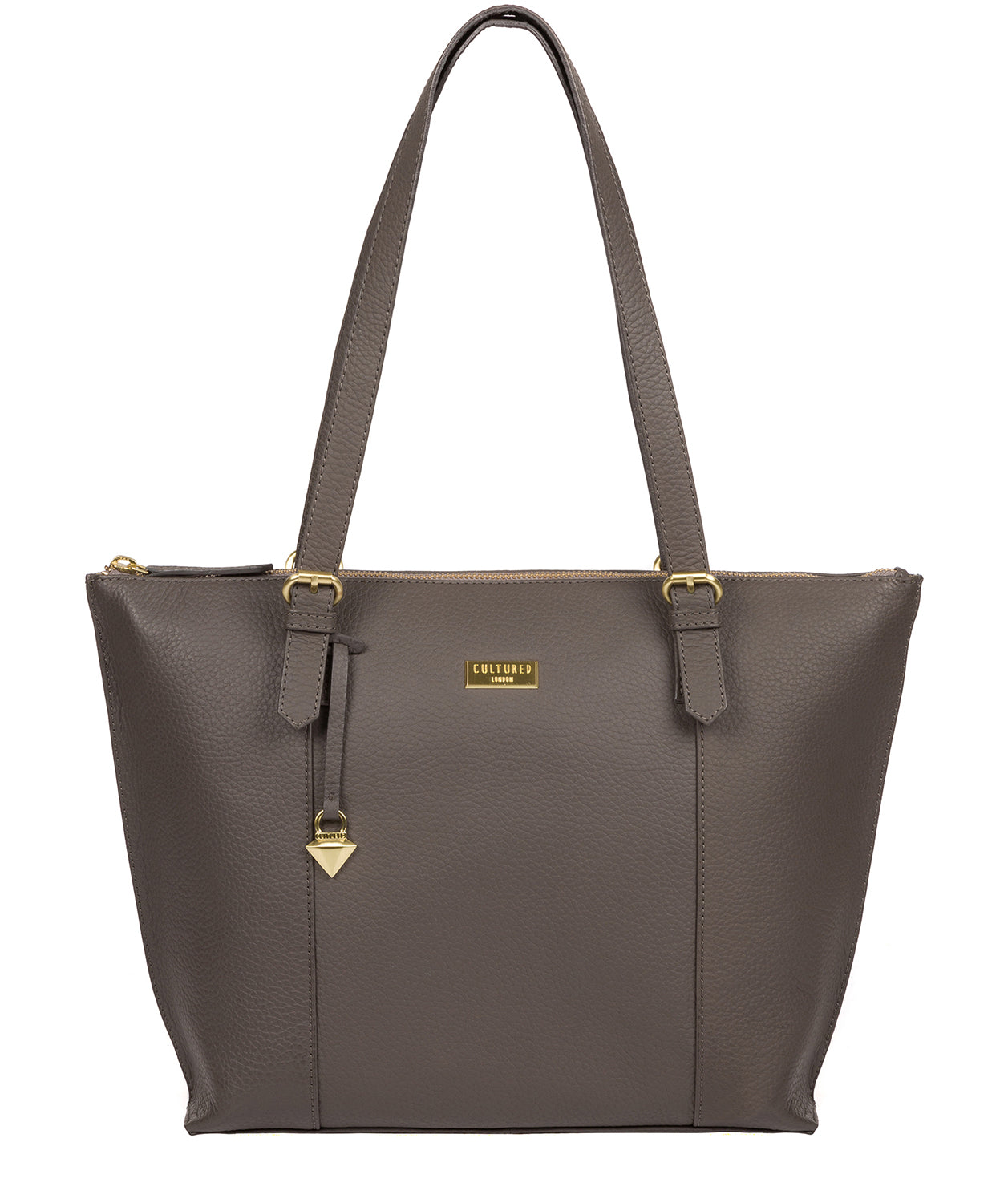 'Pippa' Grey Leather Tote Bag image 1