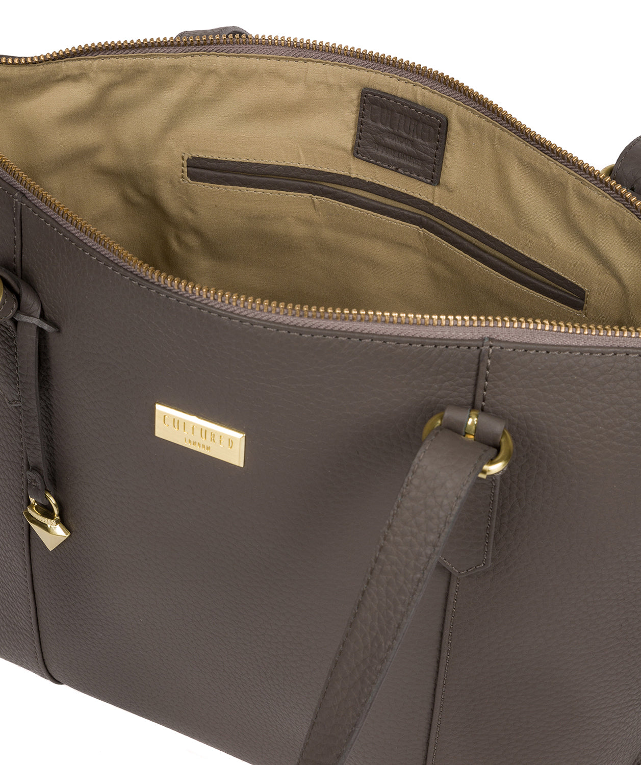 'Pippa' Grey Leather Tote Bag image 5