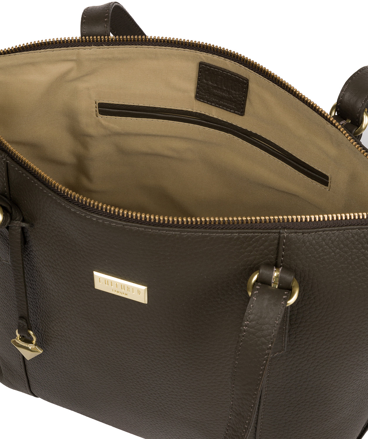 'Pippa' Olive Leather Tote Bag image 5
