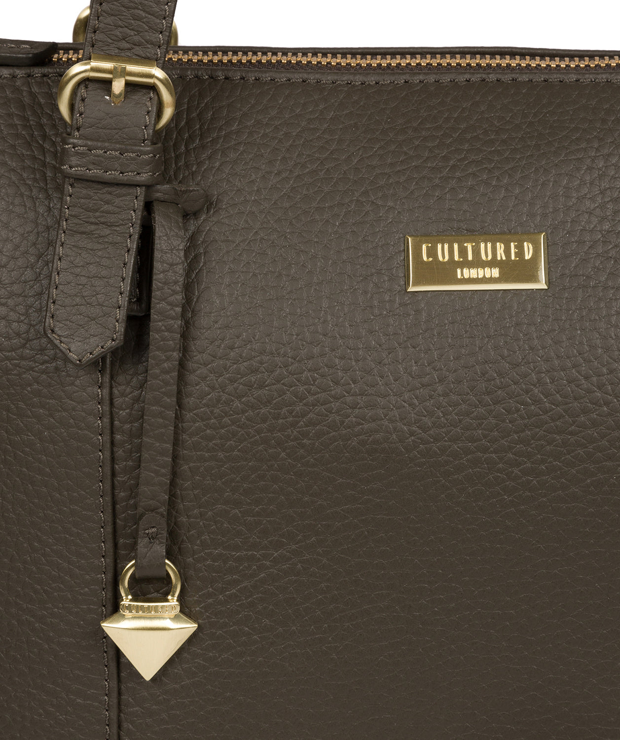 'Pippa' Olive Leather Tote Bag image 6