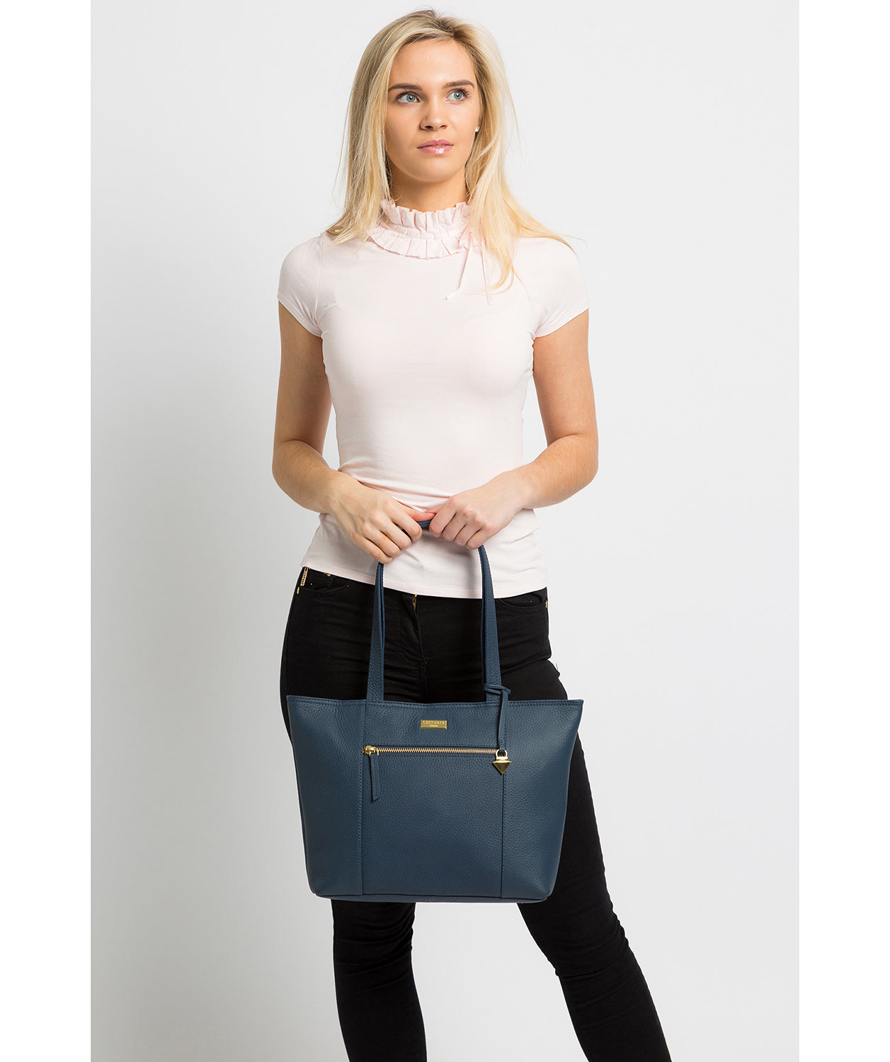 'Dawn' Denim Leather Tote Bag Pure Luxuries London