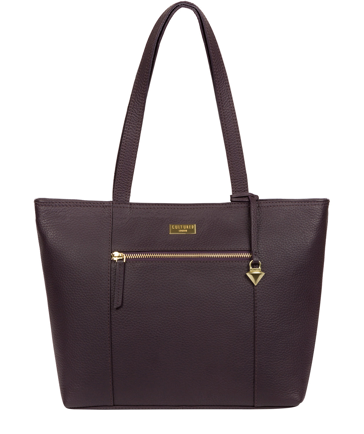 'Dawn' Fig Leather Tote Bag Pure Luxuries London