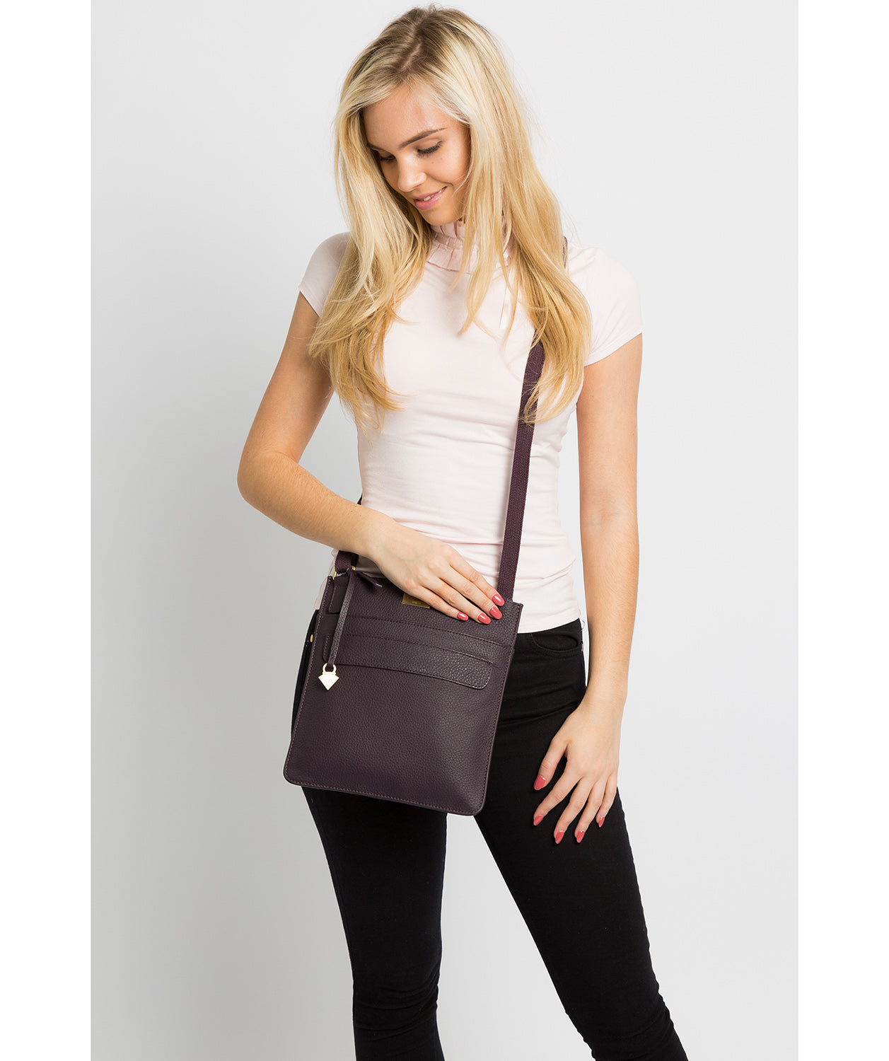 'Joan' Fig Leather Cross Body Bag image 2