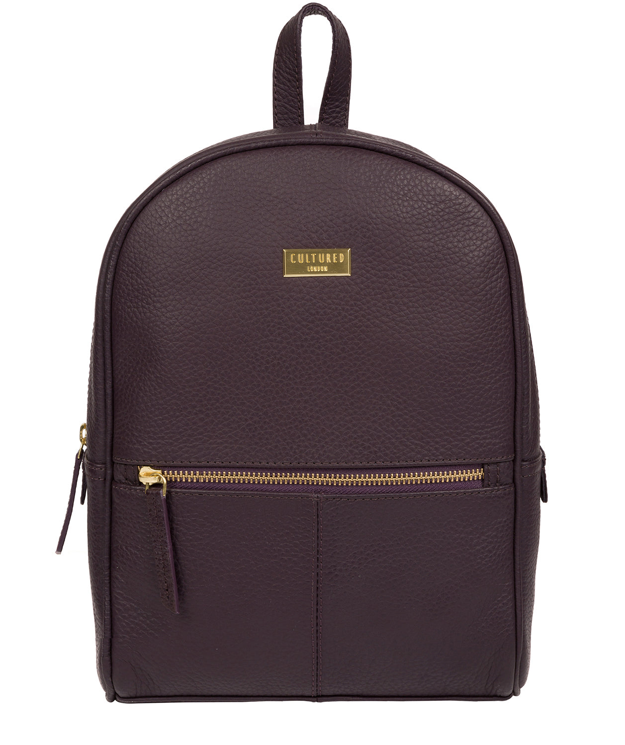 'Alyssa' Fig Leather Backpack Pure Luxuries London