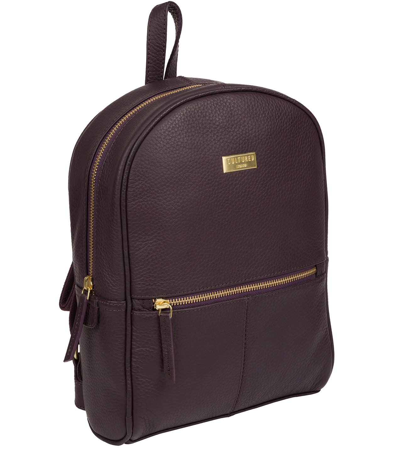 'Alyssa' Fig Leather Backpack Pure Luxuries London