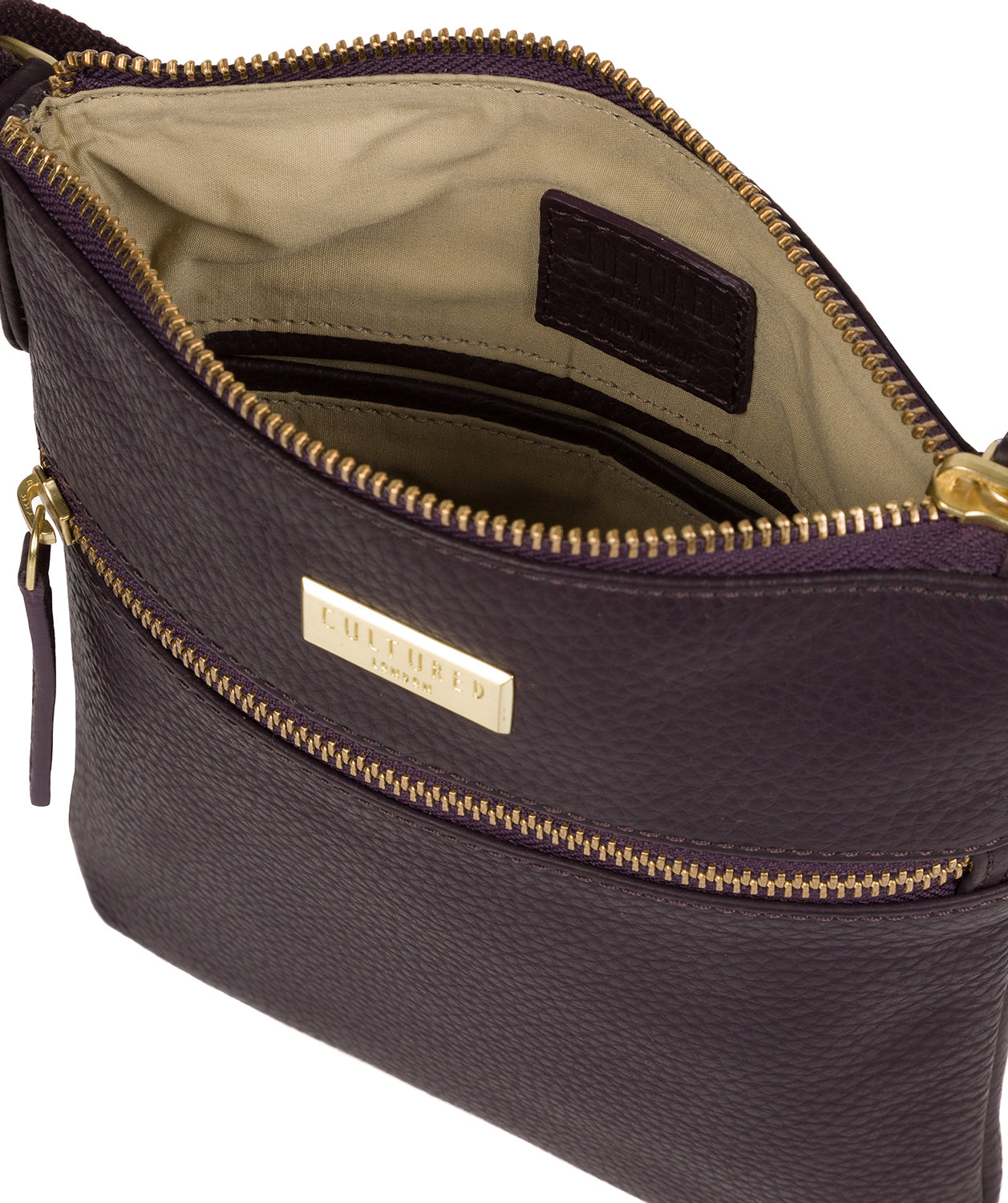 'Helga' Fig Leather Cross Body Bag image 4