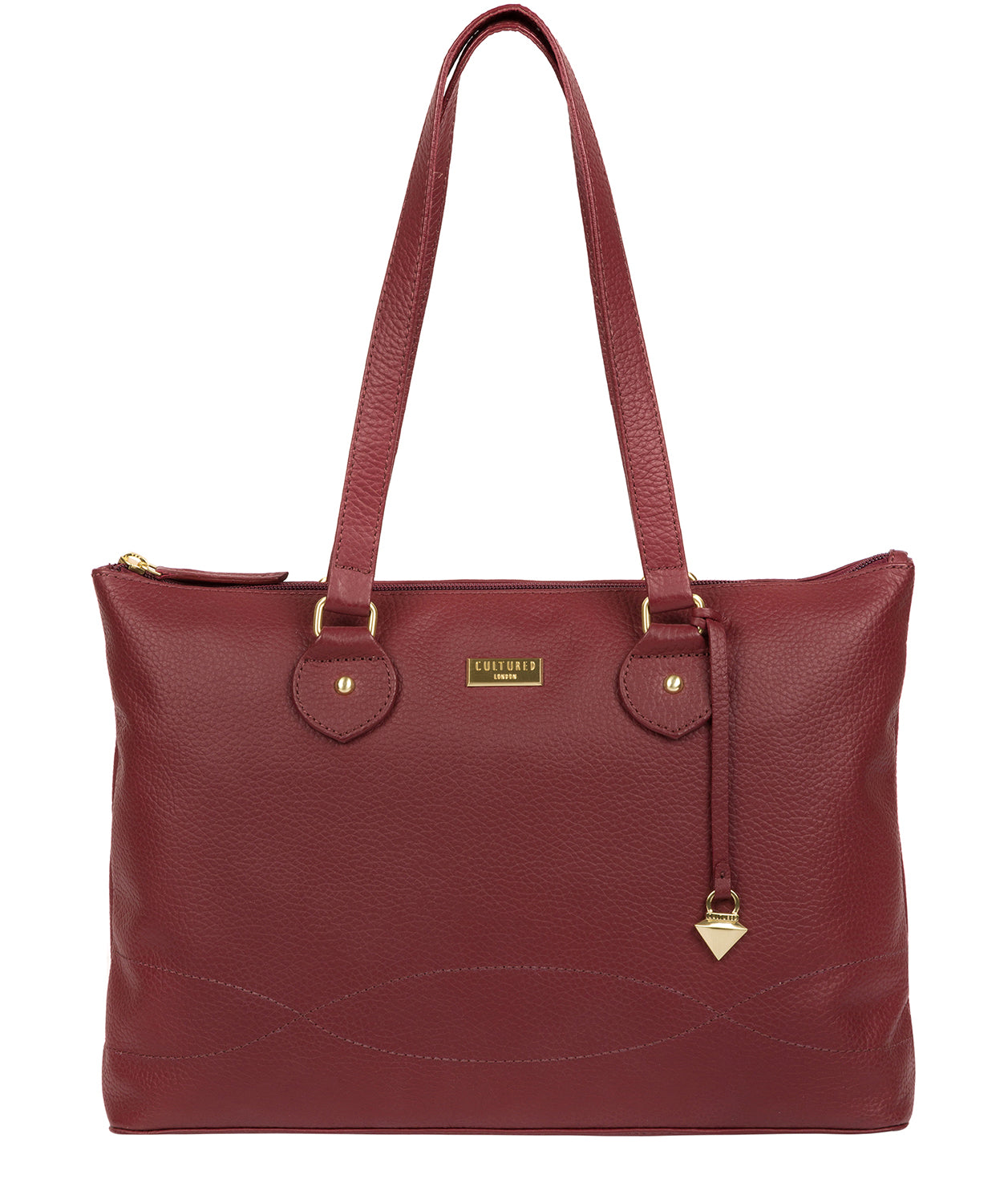 'Idelle' Ruby Red Leather Tote Bag Pure Luxuries London