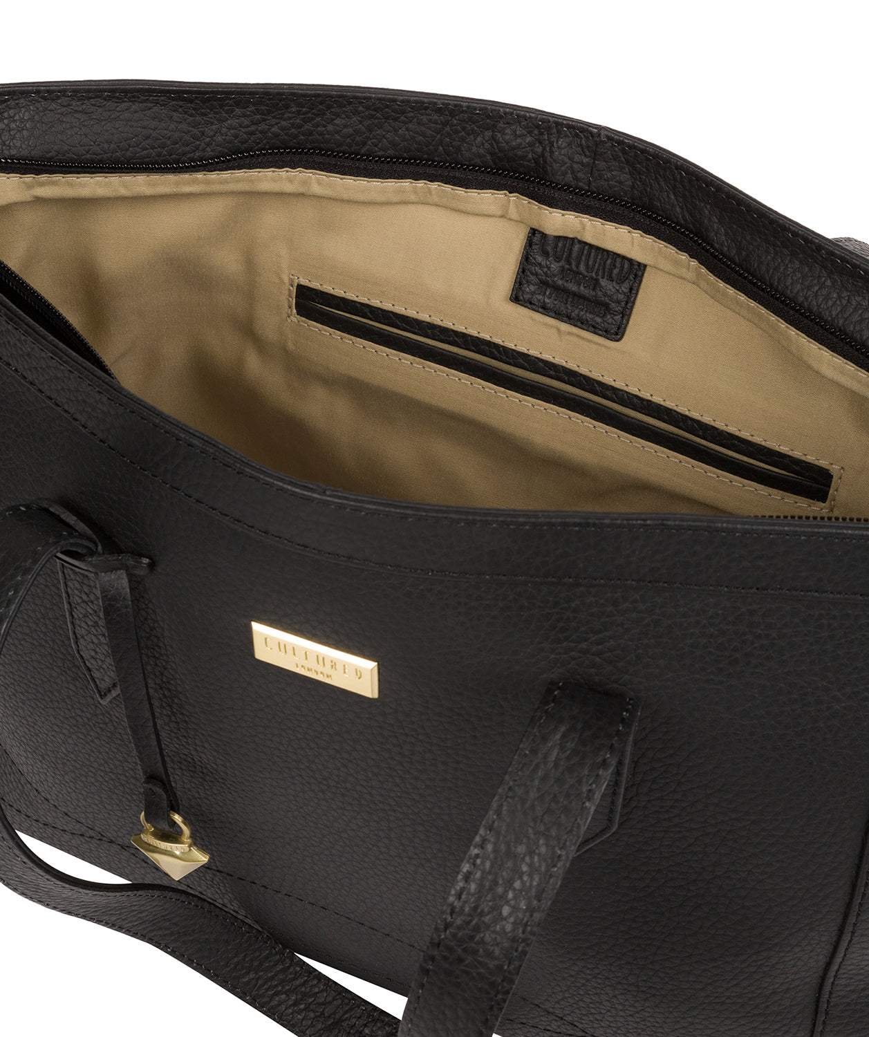 'Farah' Black Leather Tote Bag image 4