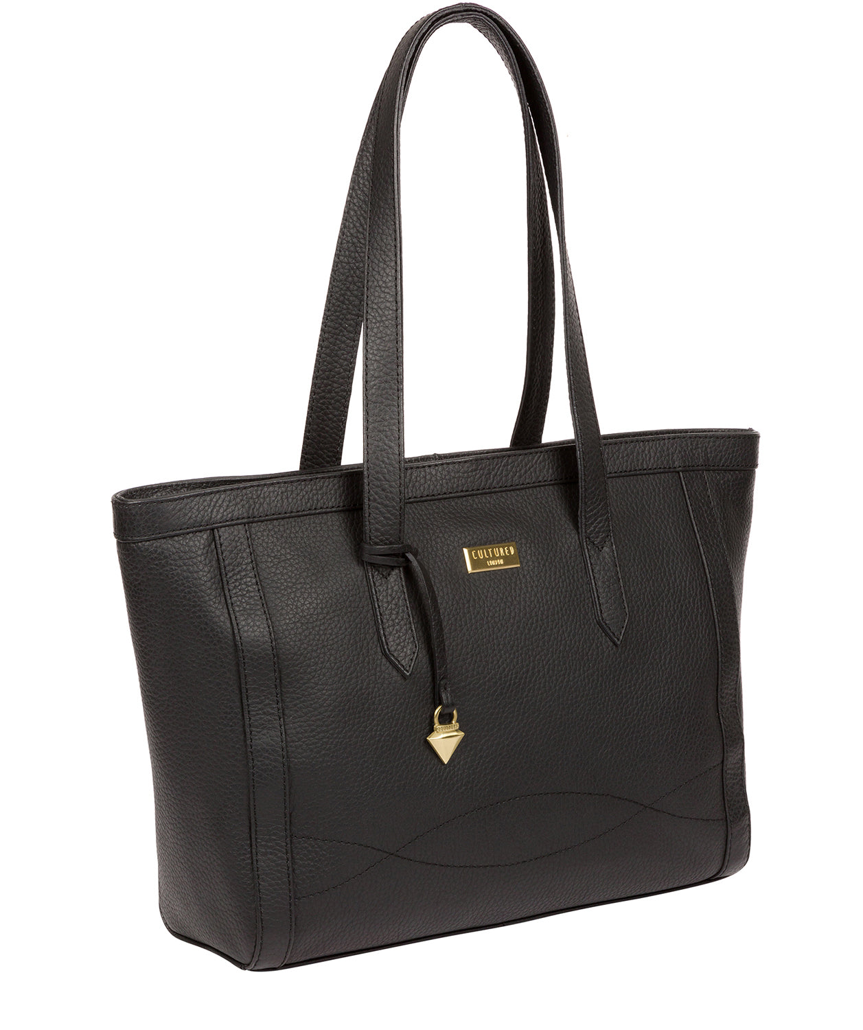 'Farah' Black Leather Tote Bag image 6