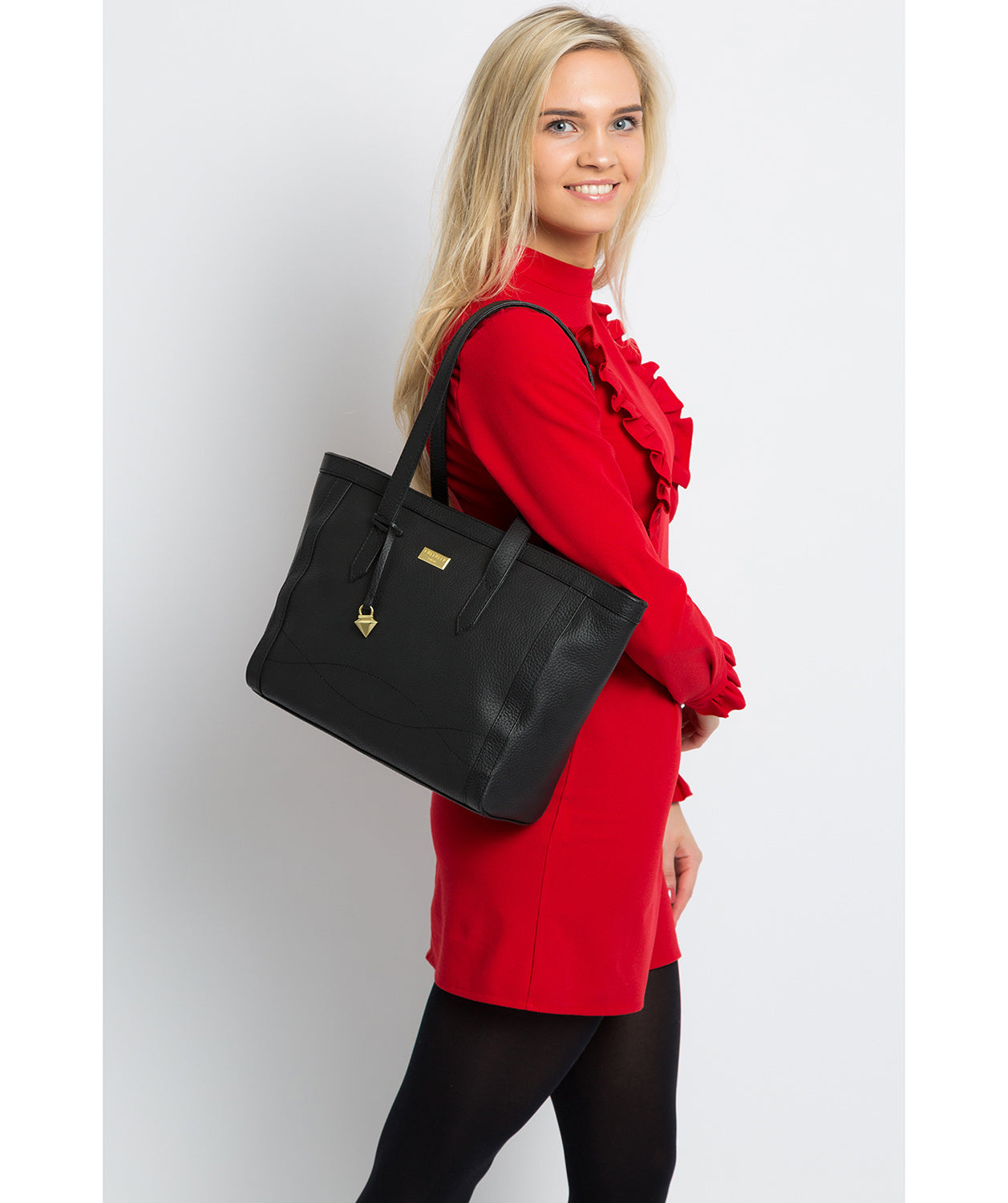 'Farah' Black Leather Tote Bag Pure Luxuries London