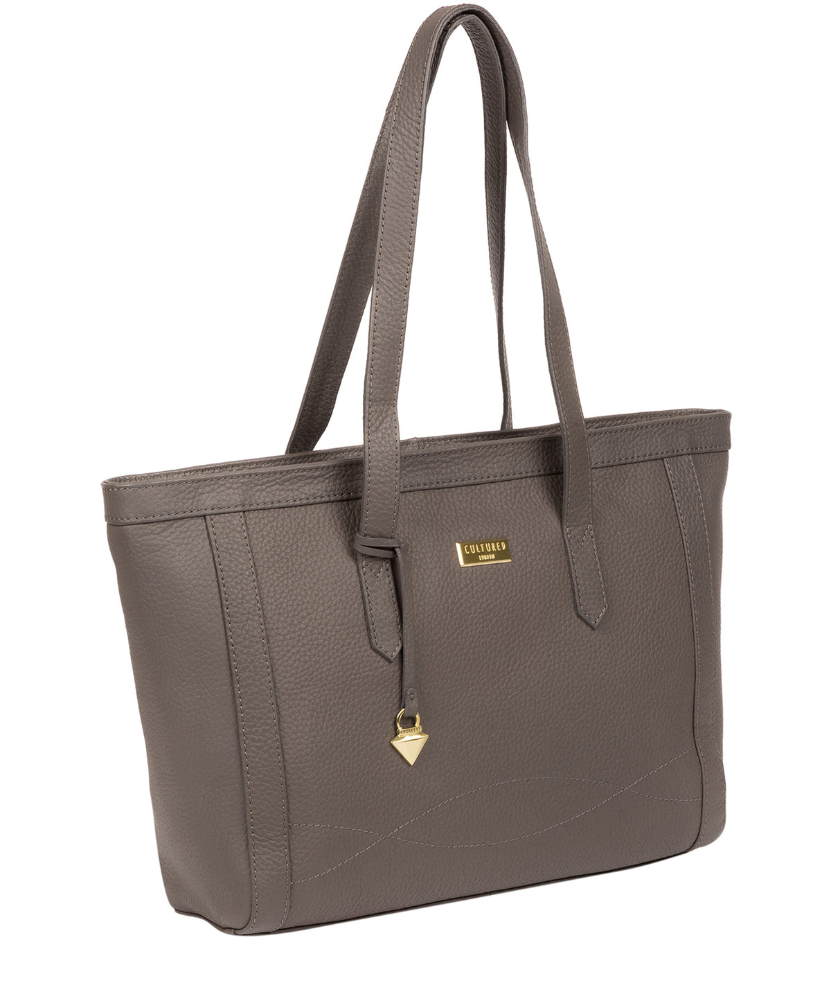 'Farah' Grey Leather Tote Bag image 6