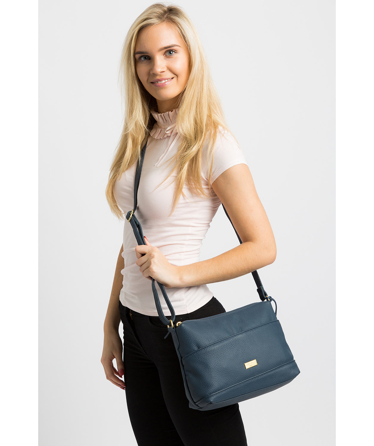 'Duana' Denim Leather Shoulder Bag image 2