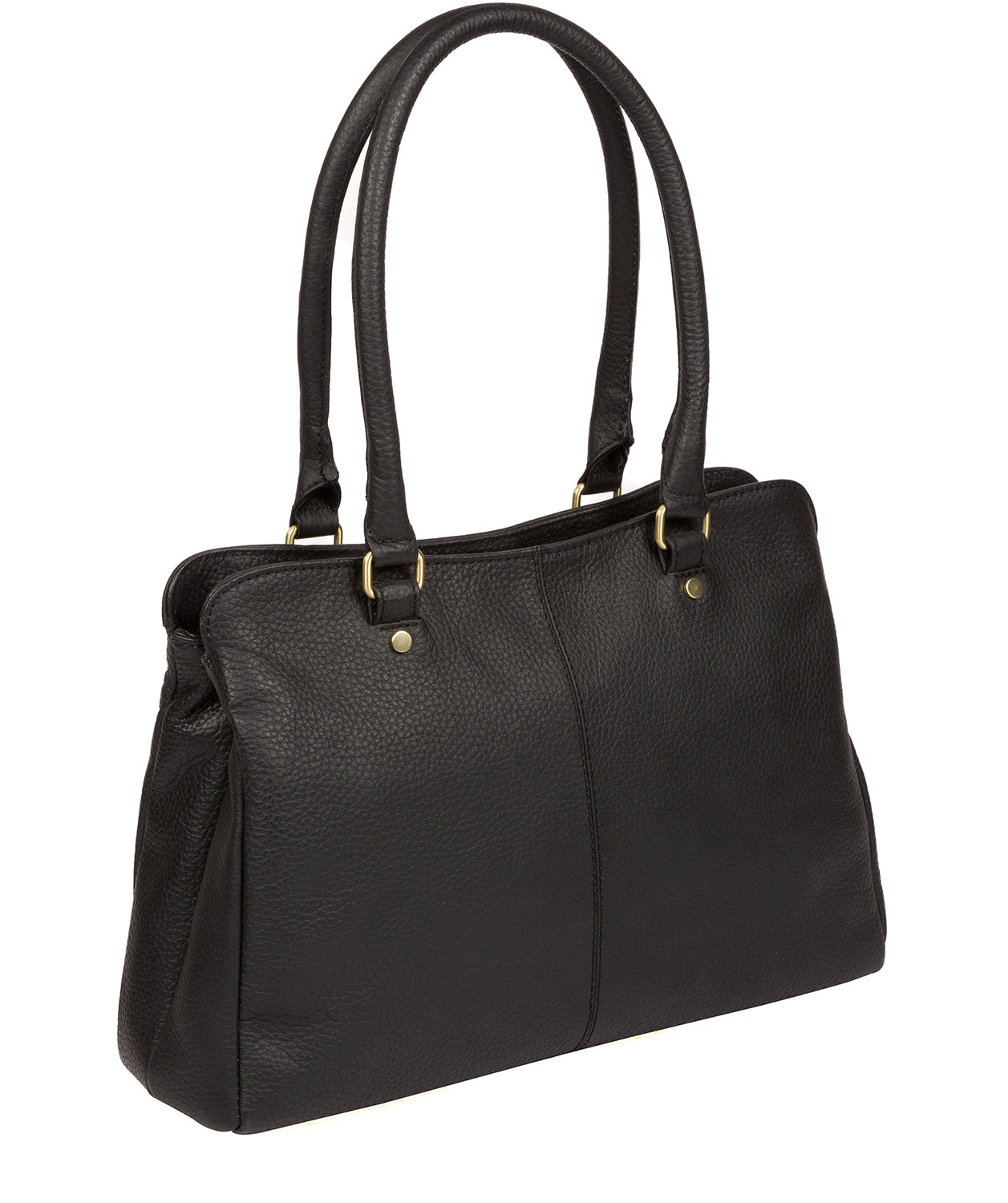 'Kiona' Black Leather Handbag Pure Luxuries London