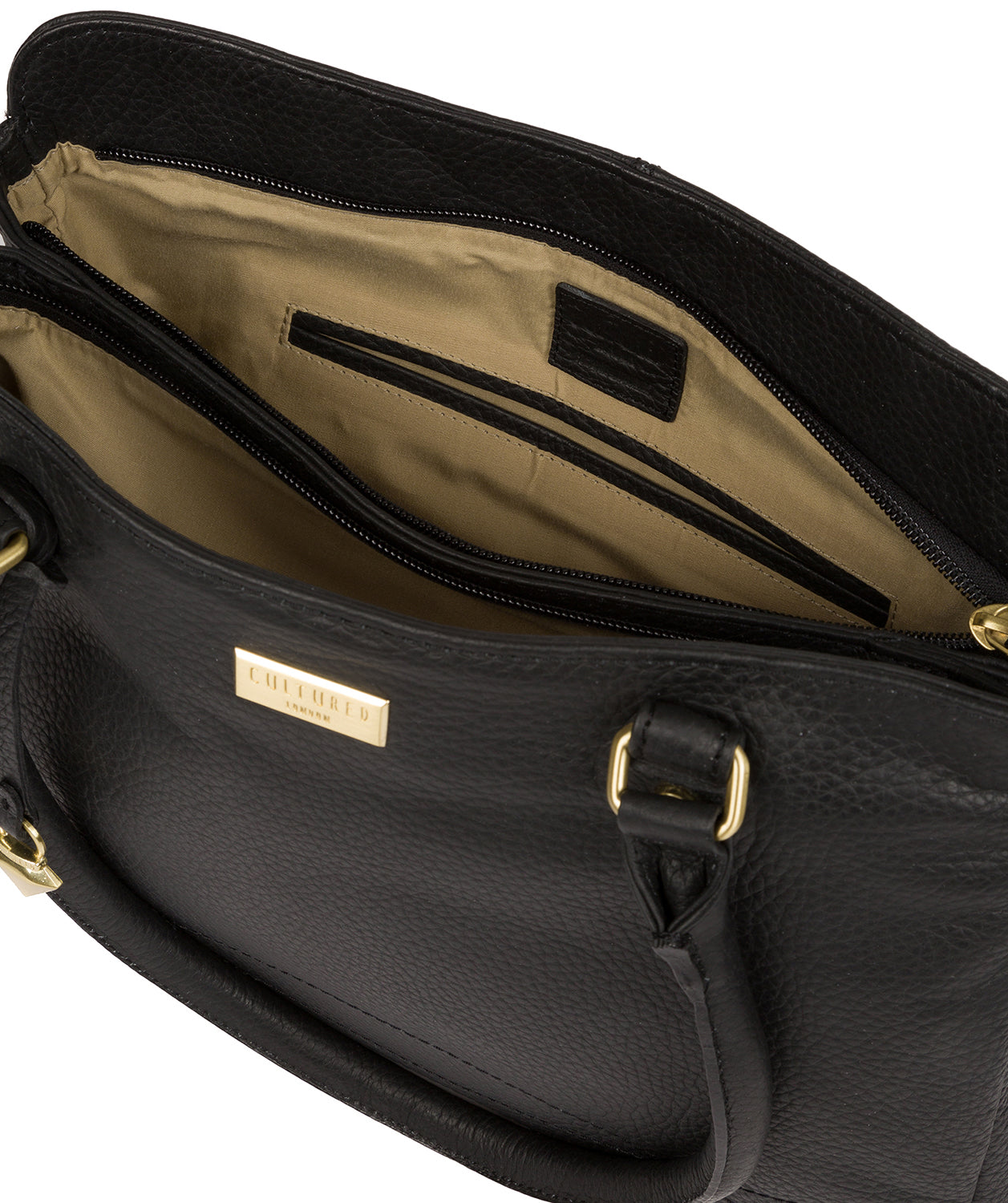 'Kiona' Black Leather Handbag Pure Luxuries London