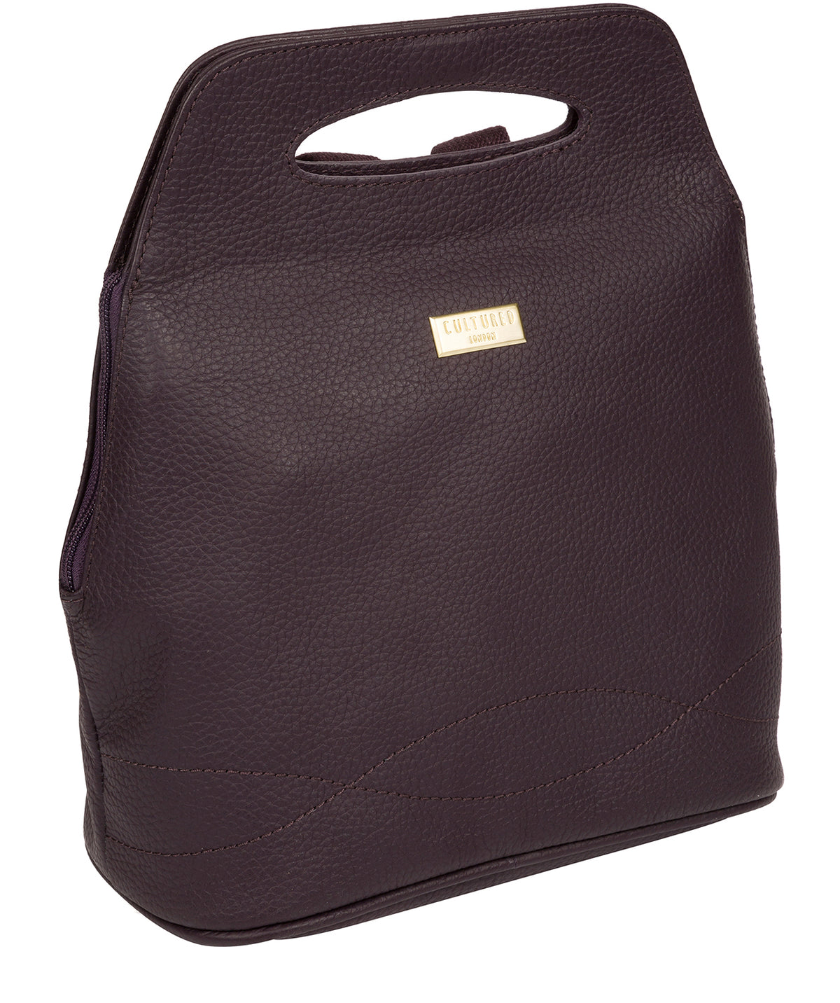 'Priya' Fig Leather Backpack image 5