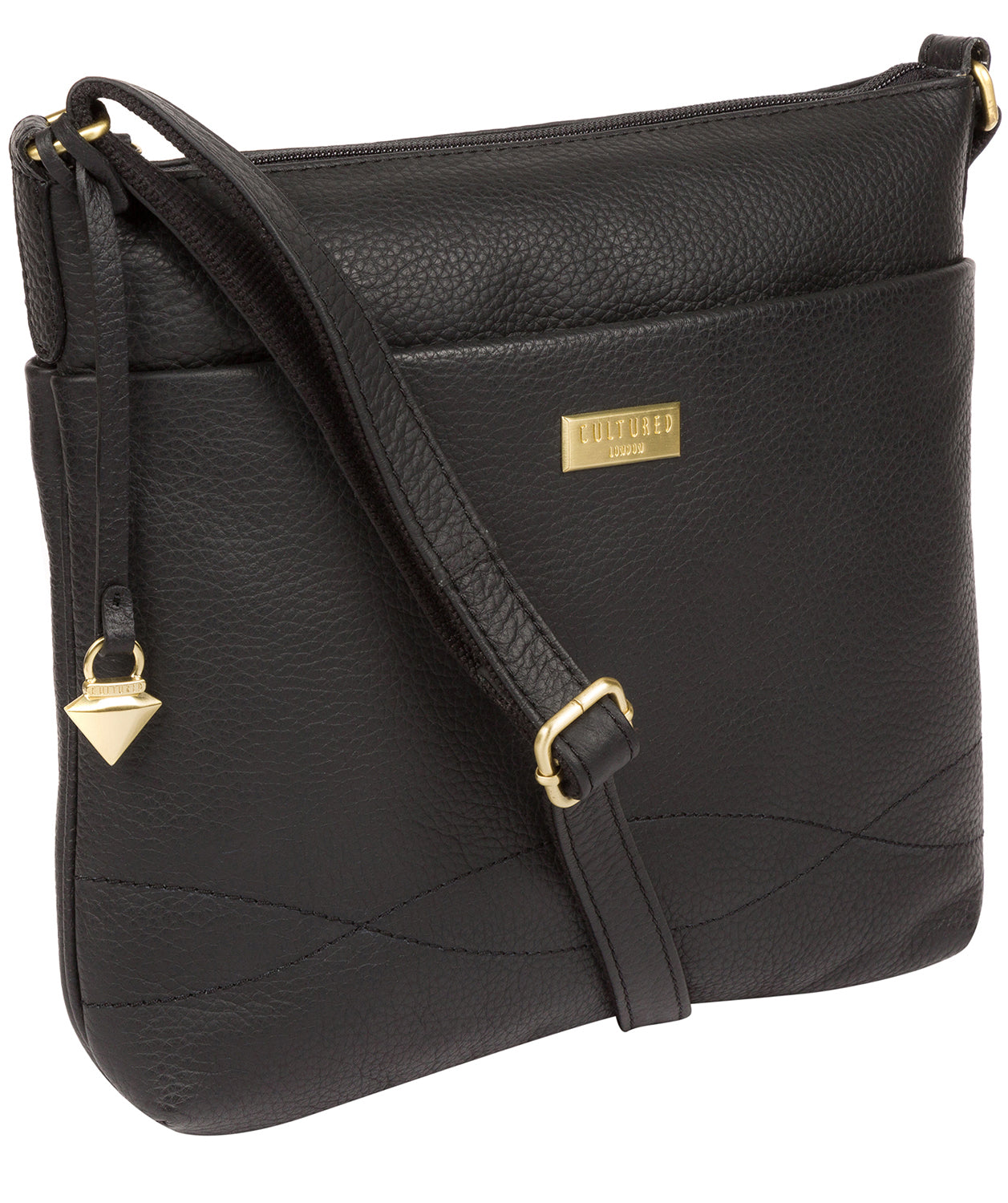 'Gianna' Black Leather Cross Body Bag image 6