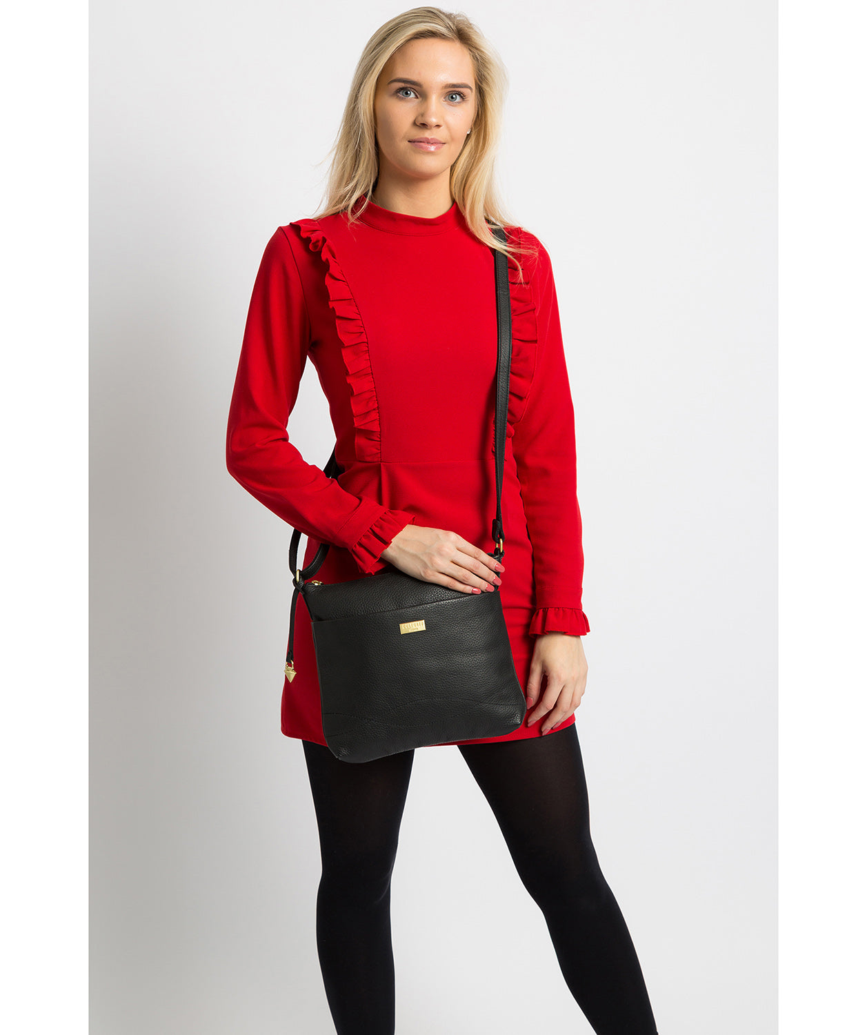 'Gianna' Black Leather Cross Body Bag image 2