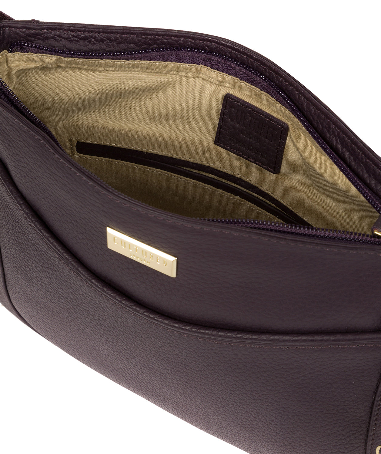 'Mireya' Fig Leather Cross Body Bag image 4