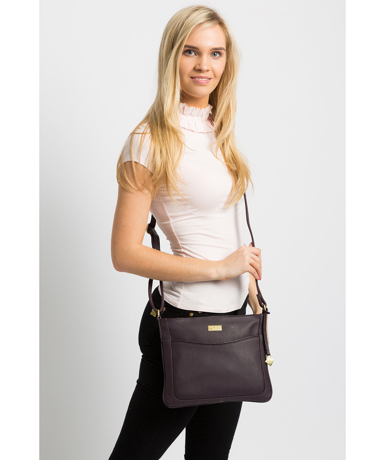 'Mireya' Fig Leather Cross Body Bag image 2