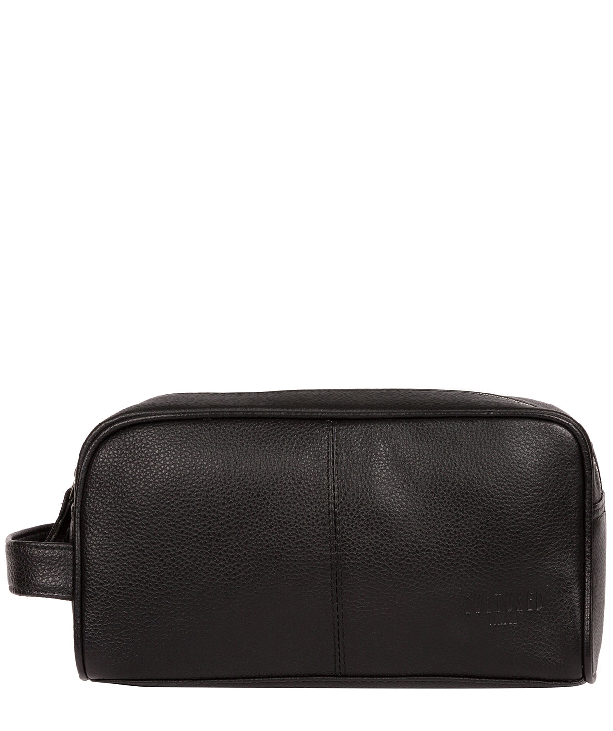 'Spader' Black Leather Washbag image 1