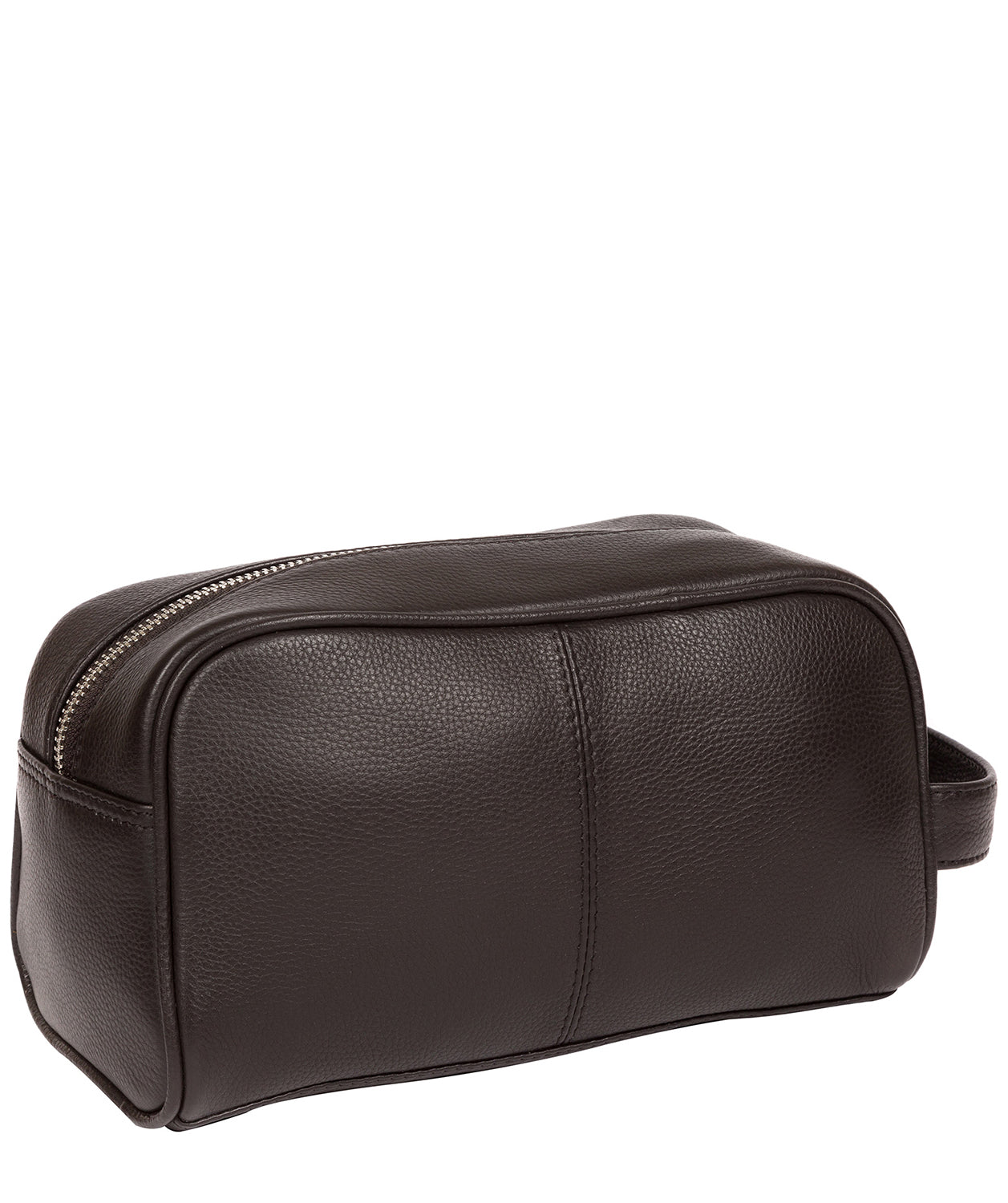 'Spader' Dark Brown Leather Washbag Pure Luxuries London