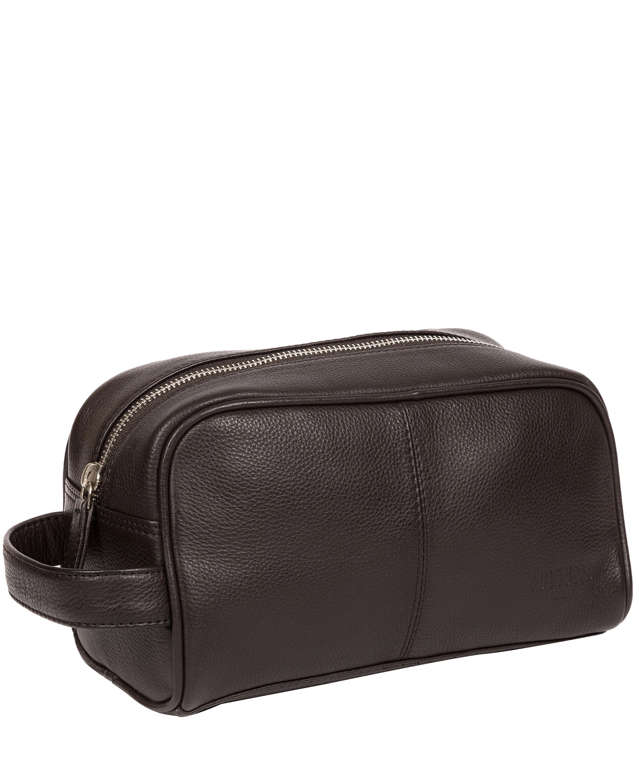 'Spader' Dark Brown Leather Washbag Pure Luxuries London