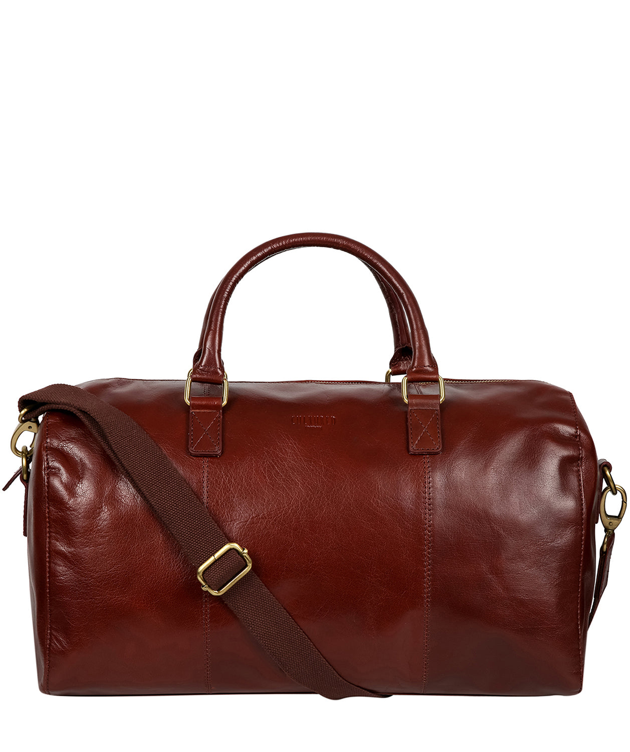 'Weekender' Dark Chestnut Leather Holdall