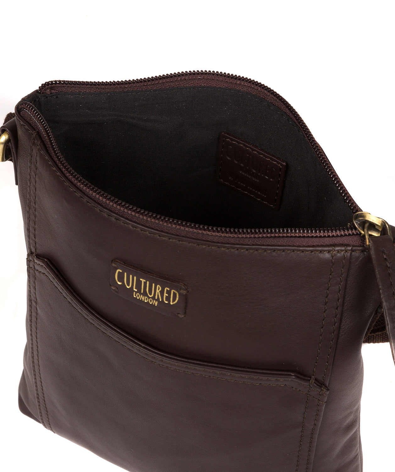 'Lucie' Brown Leather Cross Body Bags Pure Luxuries London