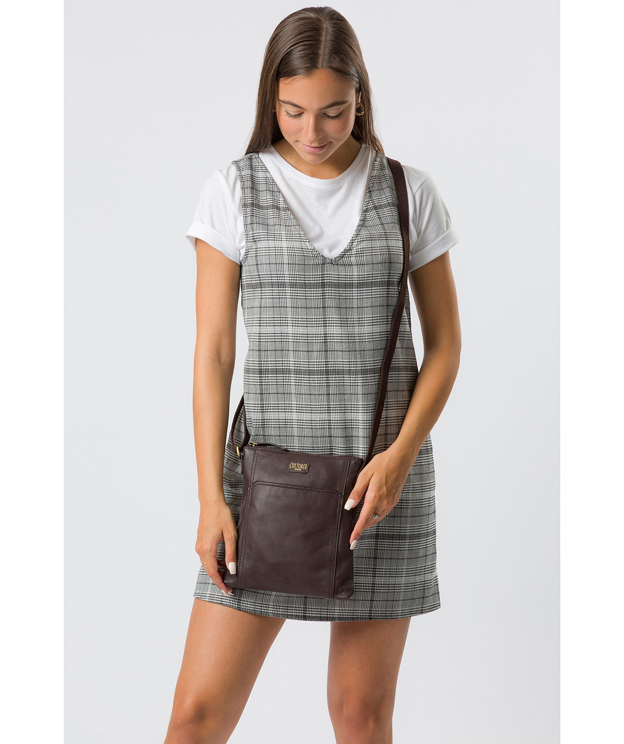 'Lucie' Brown Leather Cross Body Bags Pure Luxuries London