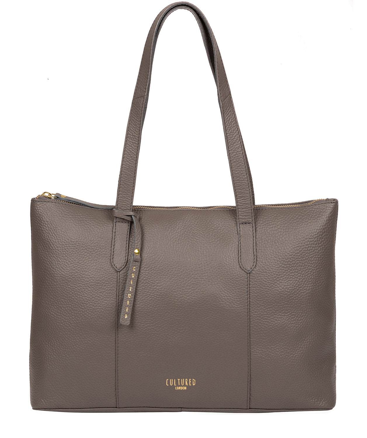 'Ombra' Silver Grey Leather Tote Bag Pure Luxuries London