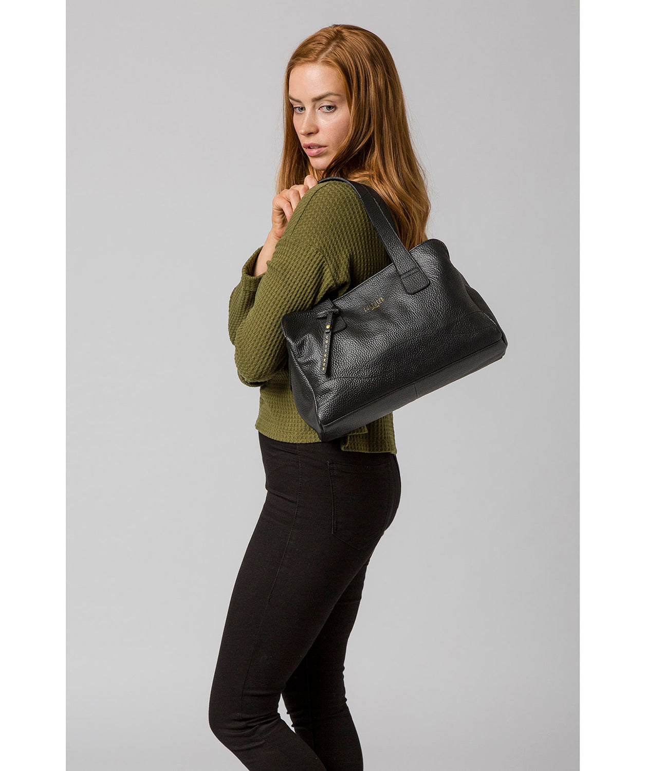 'Sabrina' Black Leather Handbag Pure Luxuries London