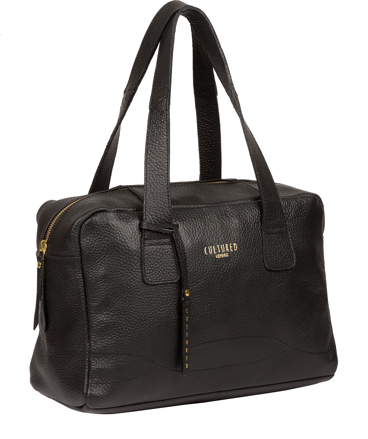 'Saldana' Black Leather Handbag Pure Luxuries London