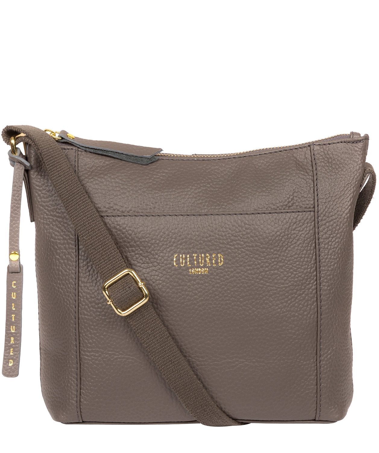 'Jenny' Silver Grey Leather Cross Body Bag image 1