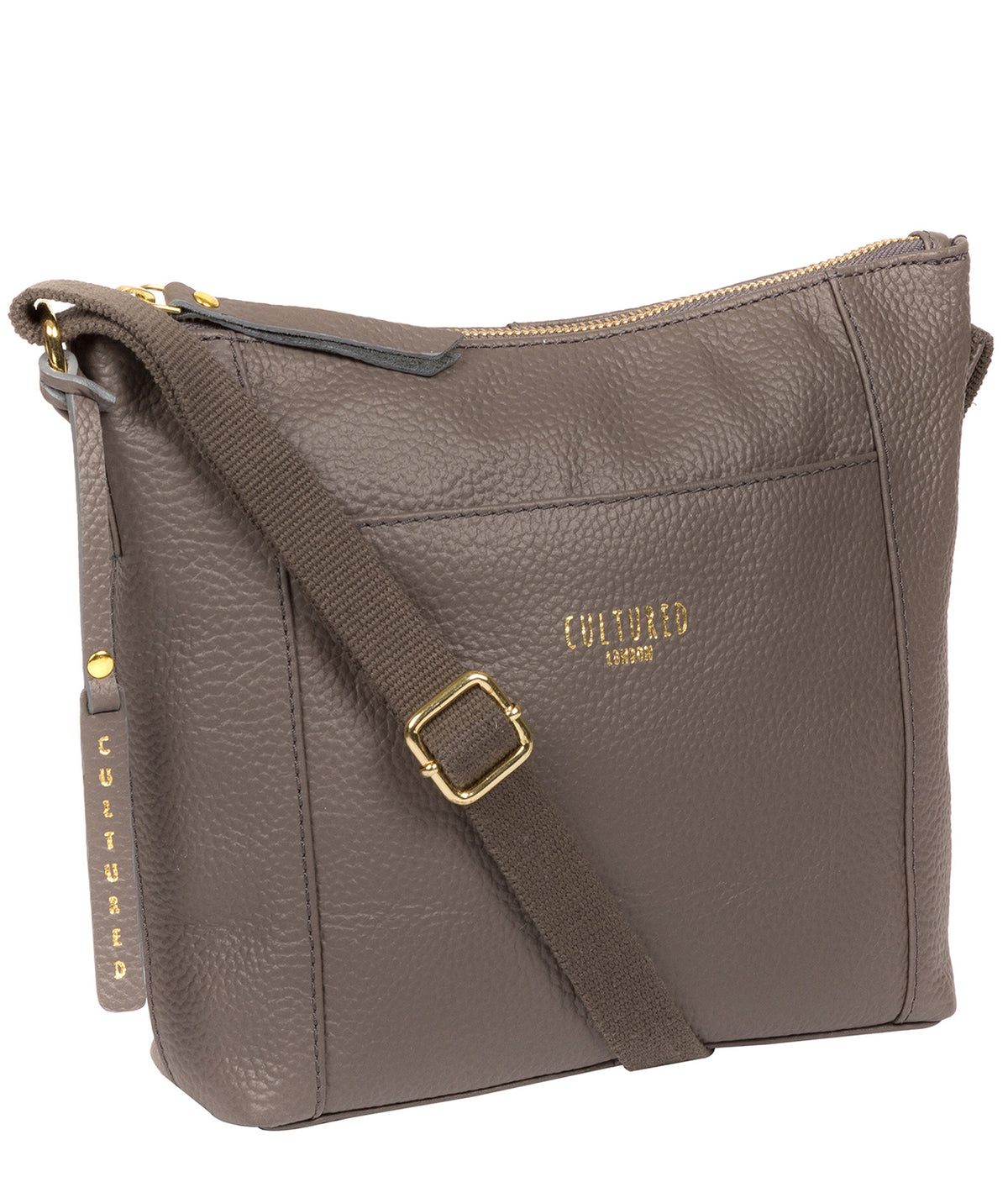 'Jenny' Silver Grey Leather Cross Body Bag image 5