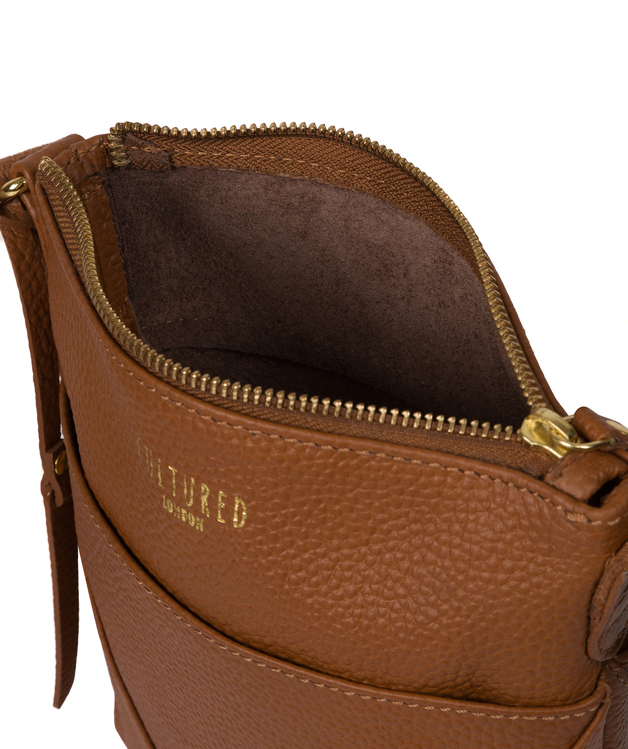 'Rebecca' Tan Leather Cross Body Bag image 4