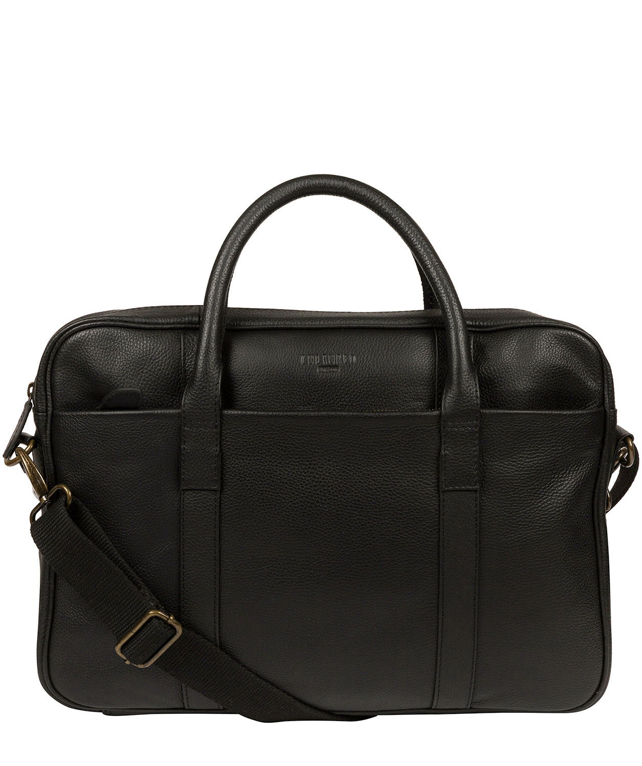 'Quay' Black Leather Work Bag Pure Luxuries London