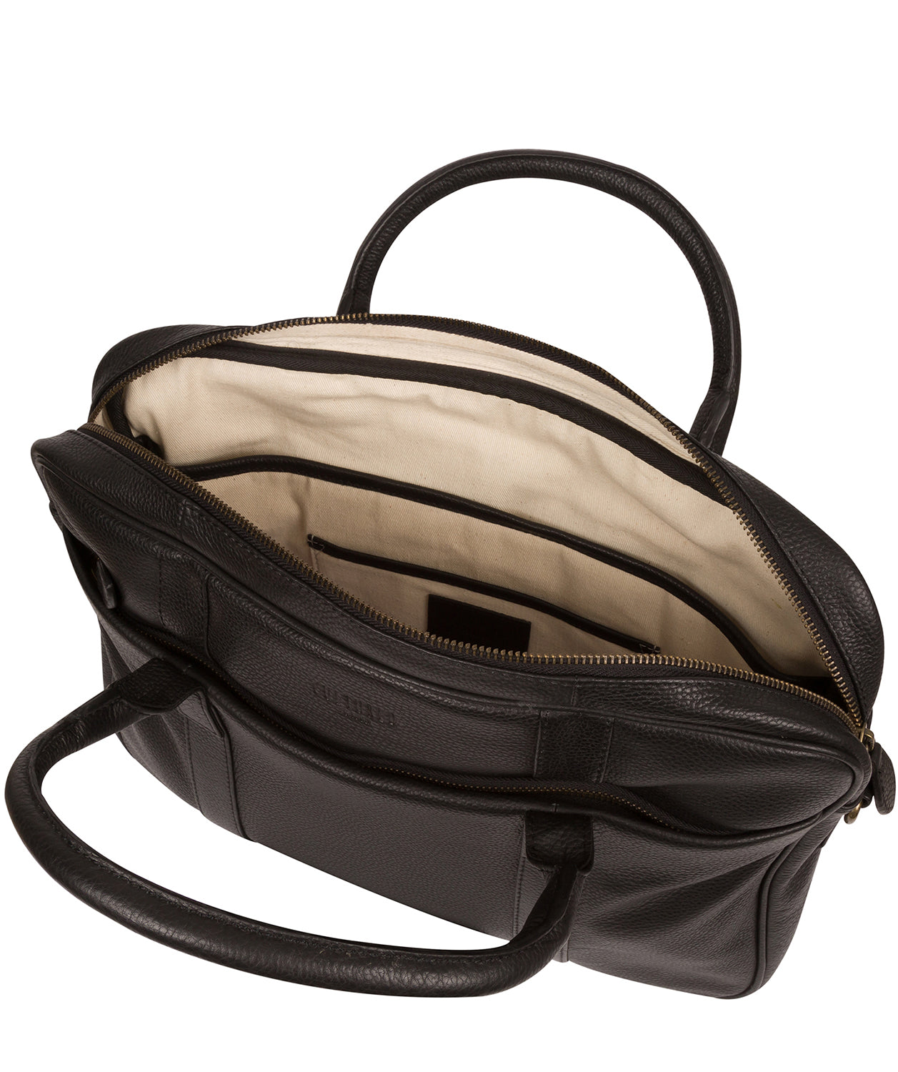 'Quay' Black Leather Work Bag