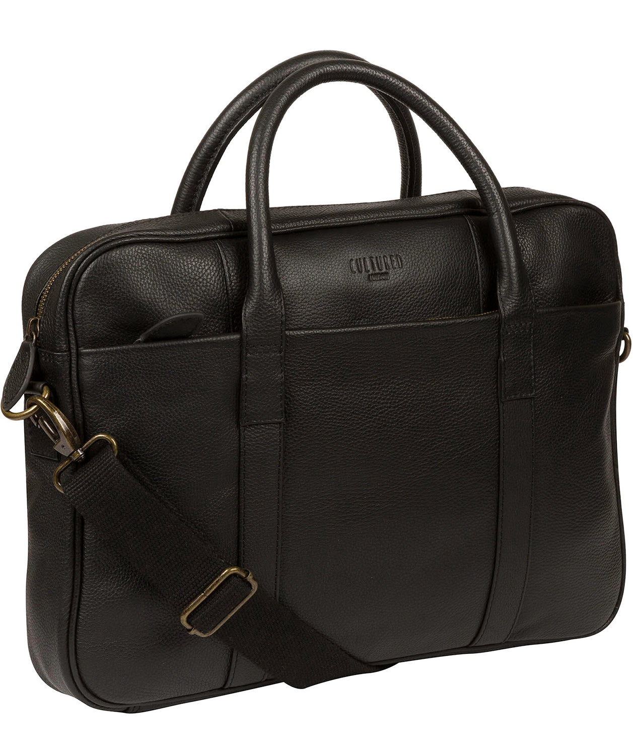 'Quay' Black Leather Work Bag Pure Luxuries London