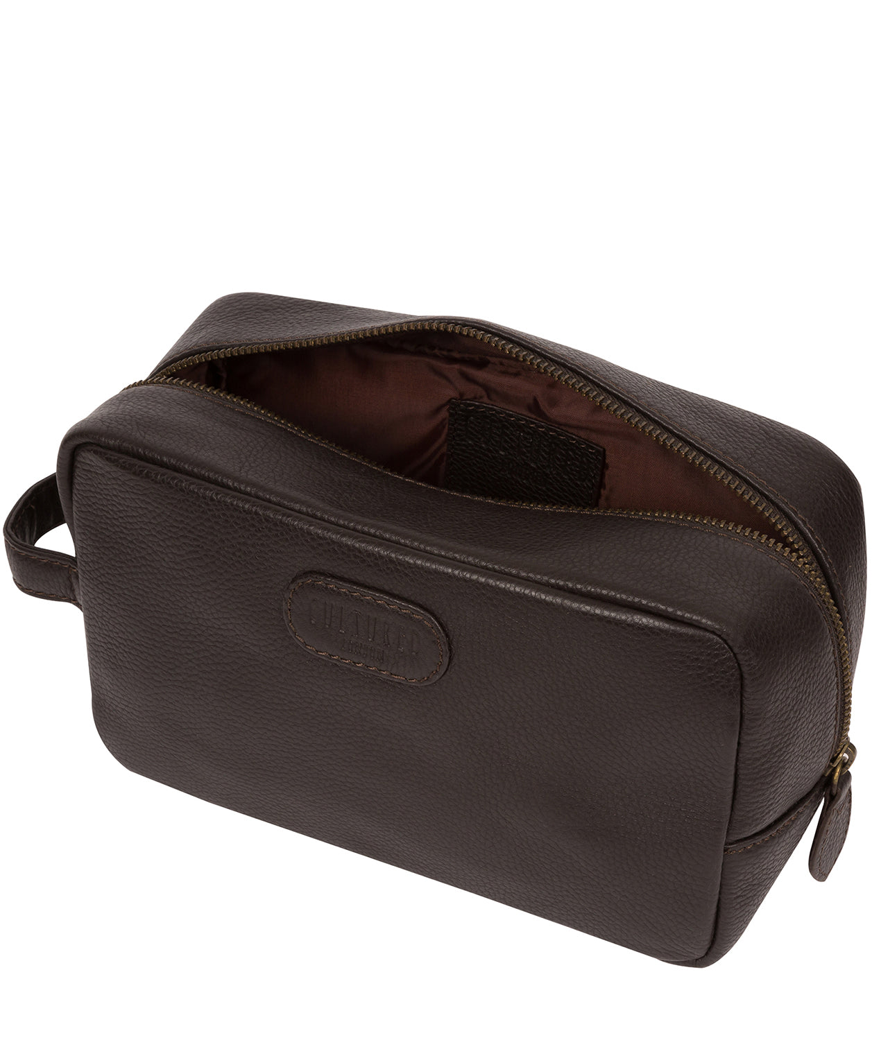 'Ronnie' Brown Leather Washbag