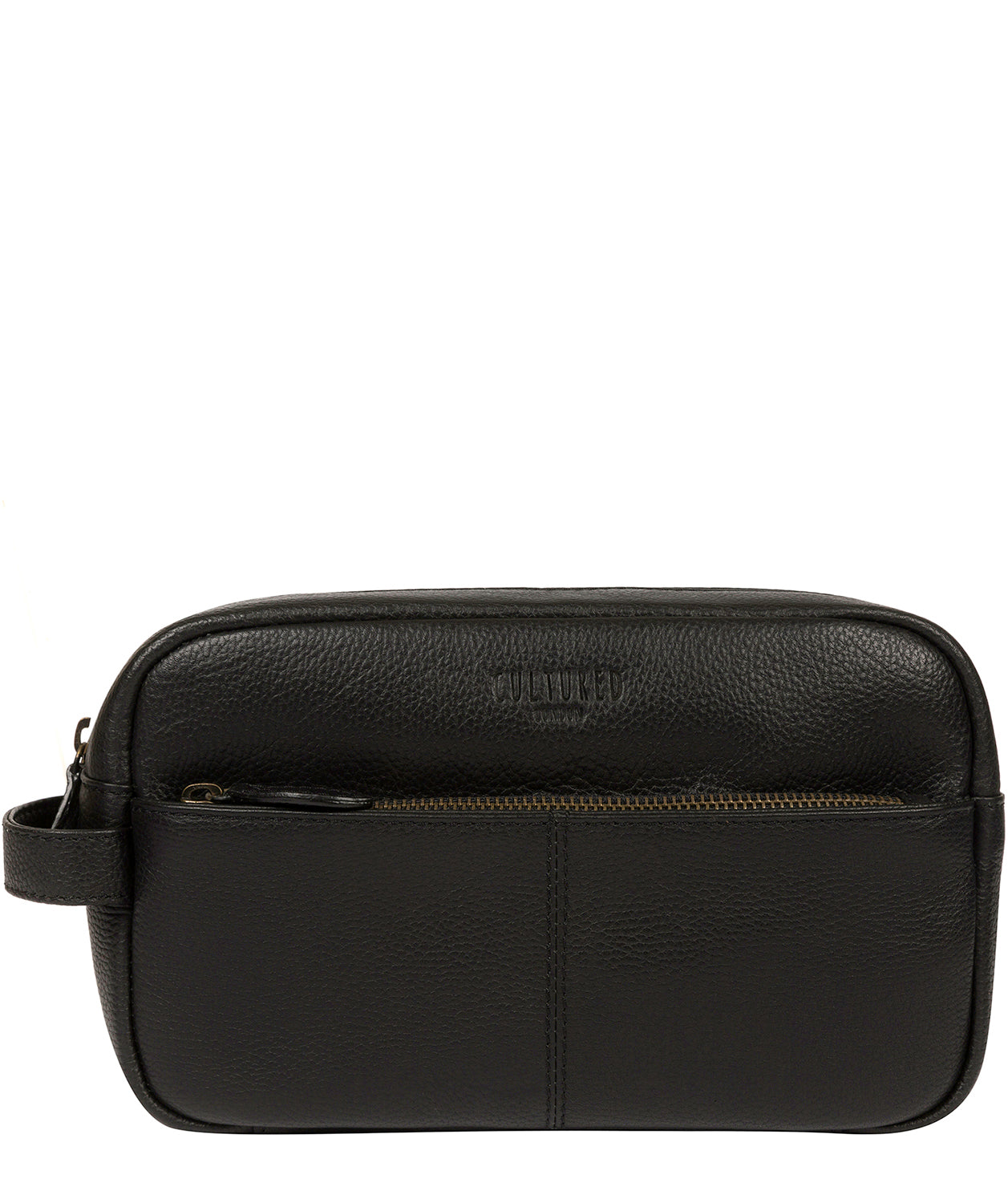'Reggie' Black Leather Washbag image 1