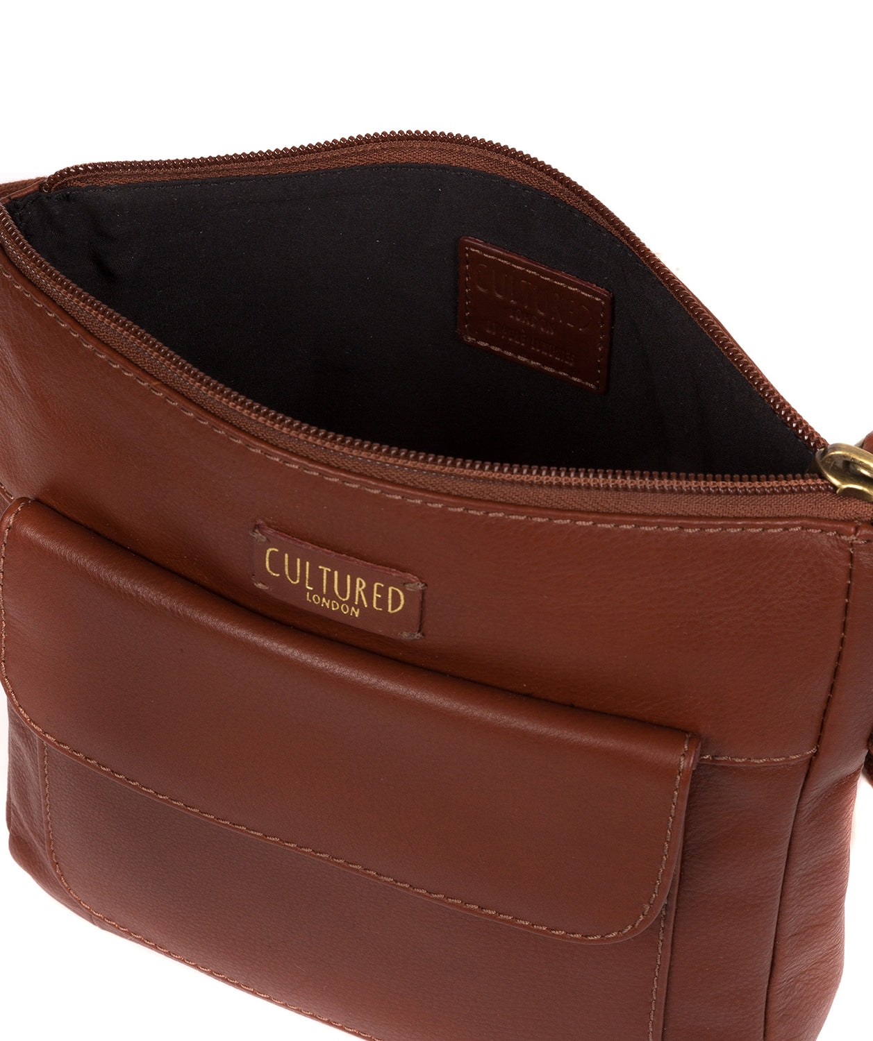 'Elna' Cognac Leather Cross Body Bag image 4