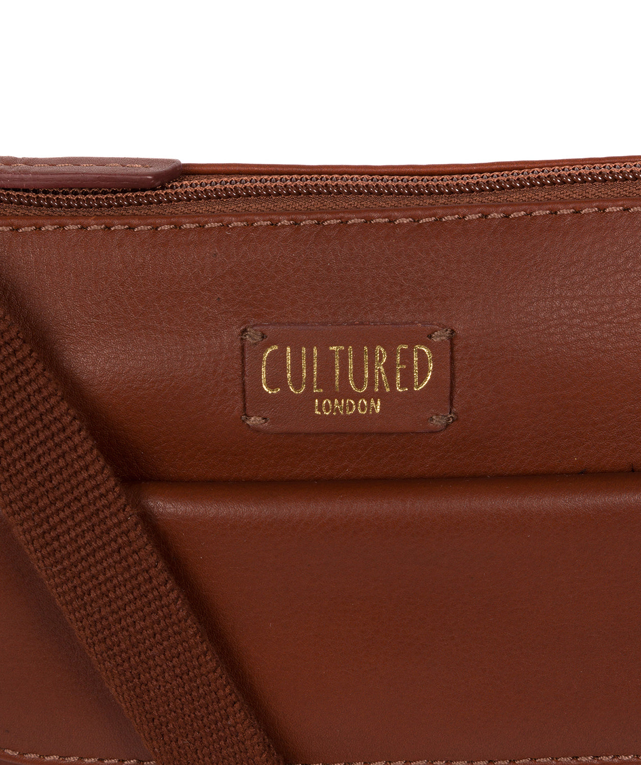 'Elna' Cognac Leather Cross Body Bag image 6