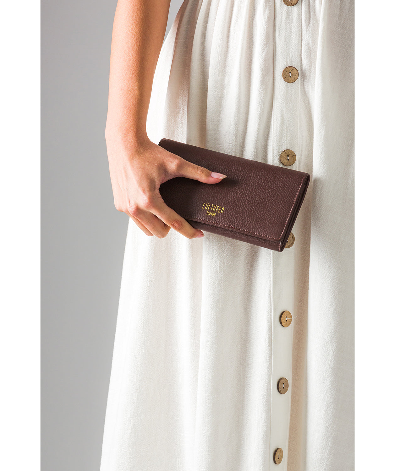 'Harlow' Dark Tan Leather Purse
