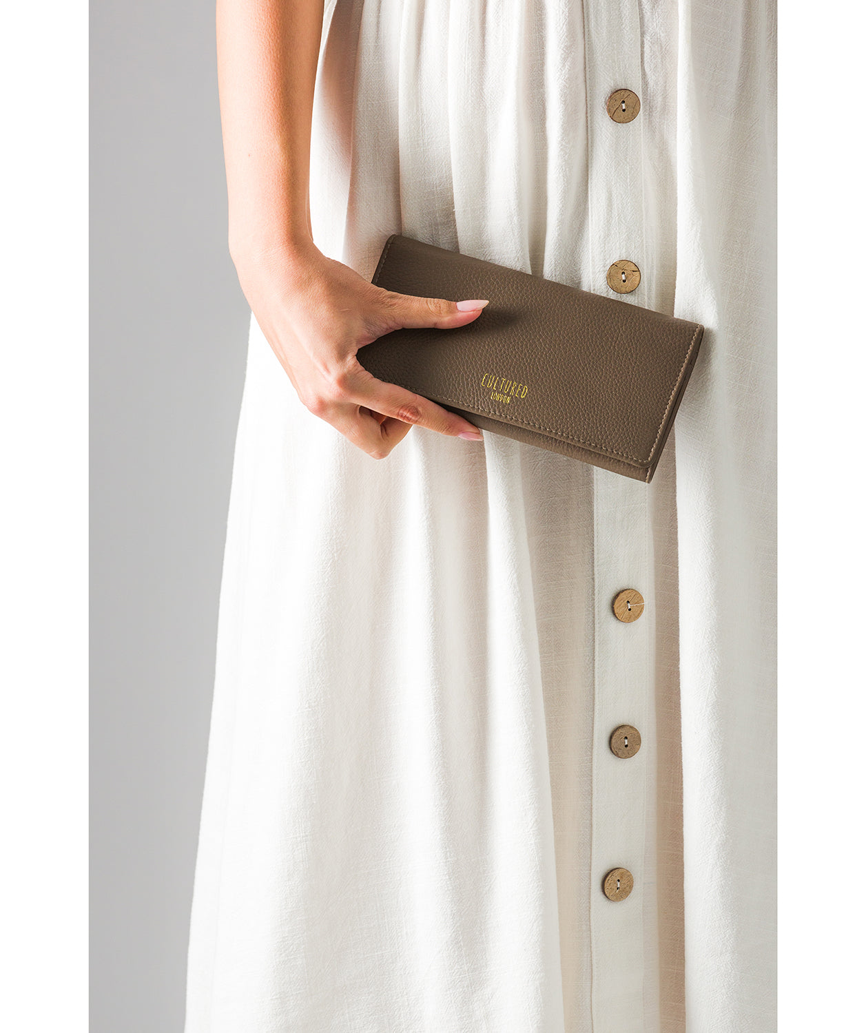 'Harlow' Taupe Leather Purse