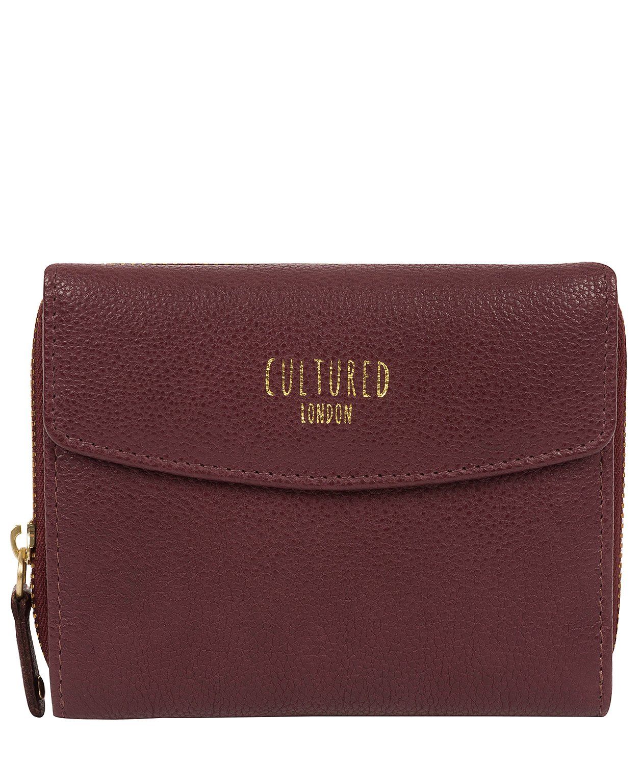 'Allergra' Raisin Leather Purse Pure Luxuries London