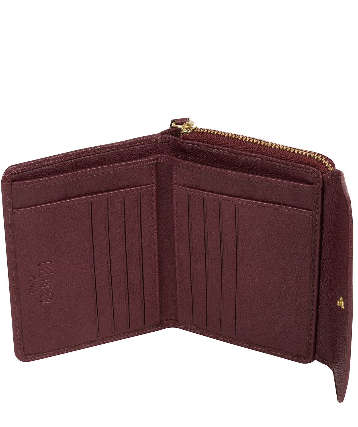 'Allergra' Raisin Leather Purse Pure Luxuries London