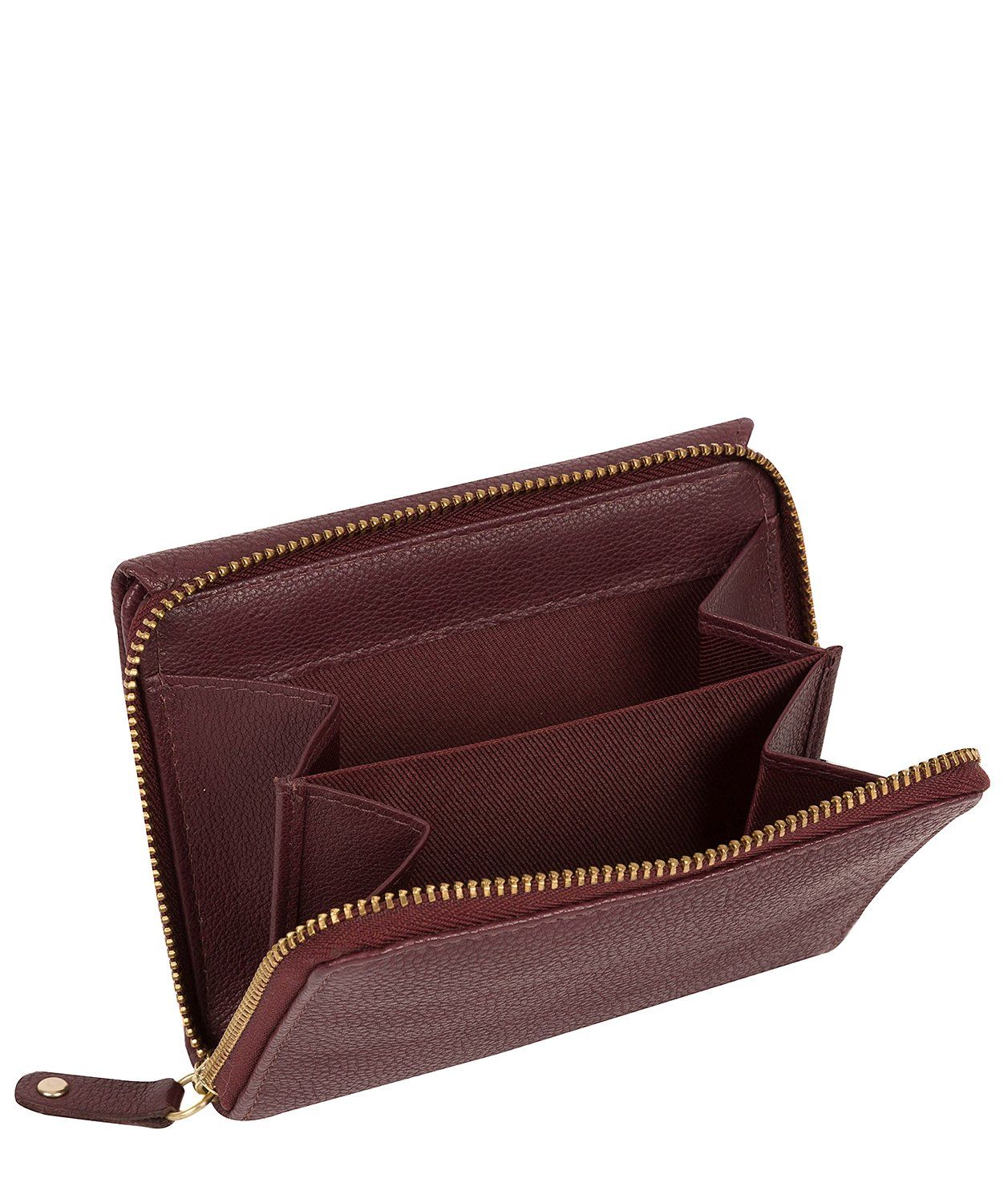 'Allergra' Raisin Leather Purse Pure Luxuries London